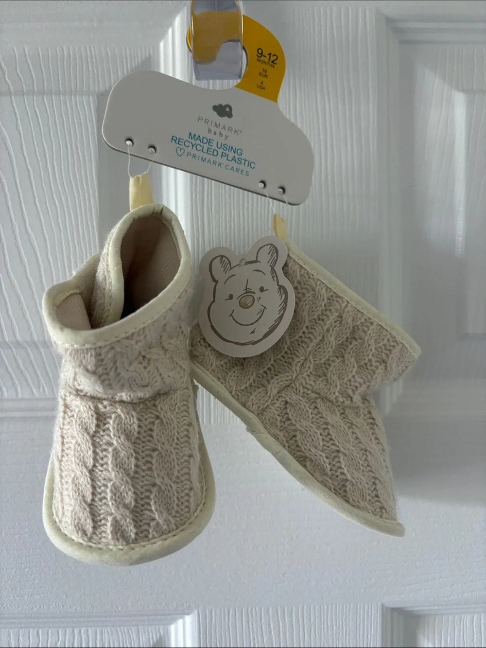 Primark Cream Cable Knit Baby Booties